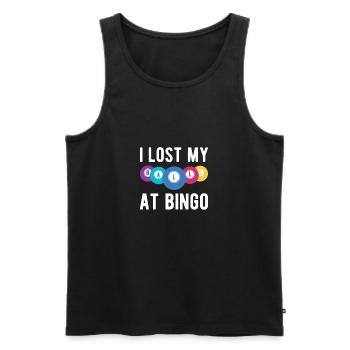I Lost My Balls At Bingo Shirt Geschenk - Männer Premium Bio Tank Top - Schwarz - Vorne - Michal (187cm)