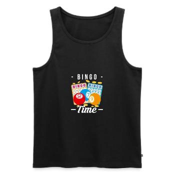 Bingo Time Shirt Gift - Men's Premium Organic Tank Top - black - Front - Michal (187cm)