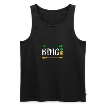 Bingo Pineapple Shirt Gift - Men's Premium Organic Tank Top - black - Front - Michal (187cm)