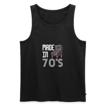 Made In 70s Pinball Shirt Flipperautomat - Männer Premium Bio Tank Top - Schwarz - Vorne - Michal (187cm)