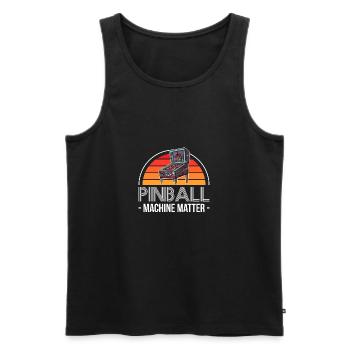 Vintage Retro Pinball Machine Matter - Männer Premium Bio Tank Top - Schwarz - Vorne - Michal (187cm)