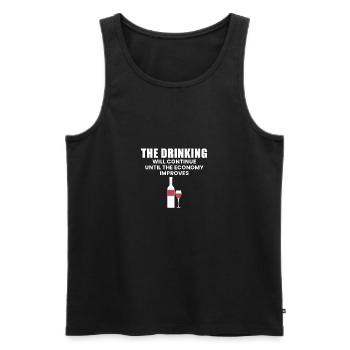 The Drinking Will Continue Until The Economy... - Men's Premium Organic Tank Top - black - Front - AI Model Male 178 light (178cm)