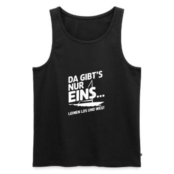 Leinen los und nichts wie weg! Wir legen ab! - Männer Premium Bio Tank Top - Schwarz - Vorne - Michal (187cm)