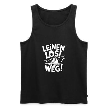 Leinen los und nichts wie weg! Wir legen ab! - Männer Premium Bio Tank Top - Schwarz - Vorne - Michal (187cm)