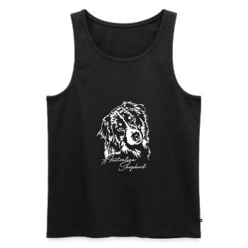 AUSTRALIAN SHEPHERD Aussie Hunde Portrait Wilsigns - Männer Premium Bio Tank Top - Schwarz - Vorne - Michal (187cm)