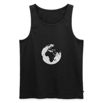 Globus Grau Grunge / Geschenk - Männer Premium Bio Tank Top - Schwarz - Vorne - AI Model Male 178 light (178cm)