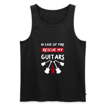 Guitar Fire Rescue Shirt Gift - Men's Premium Organic Tank Top - black - Front - Michal (187cm)