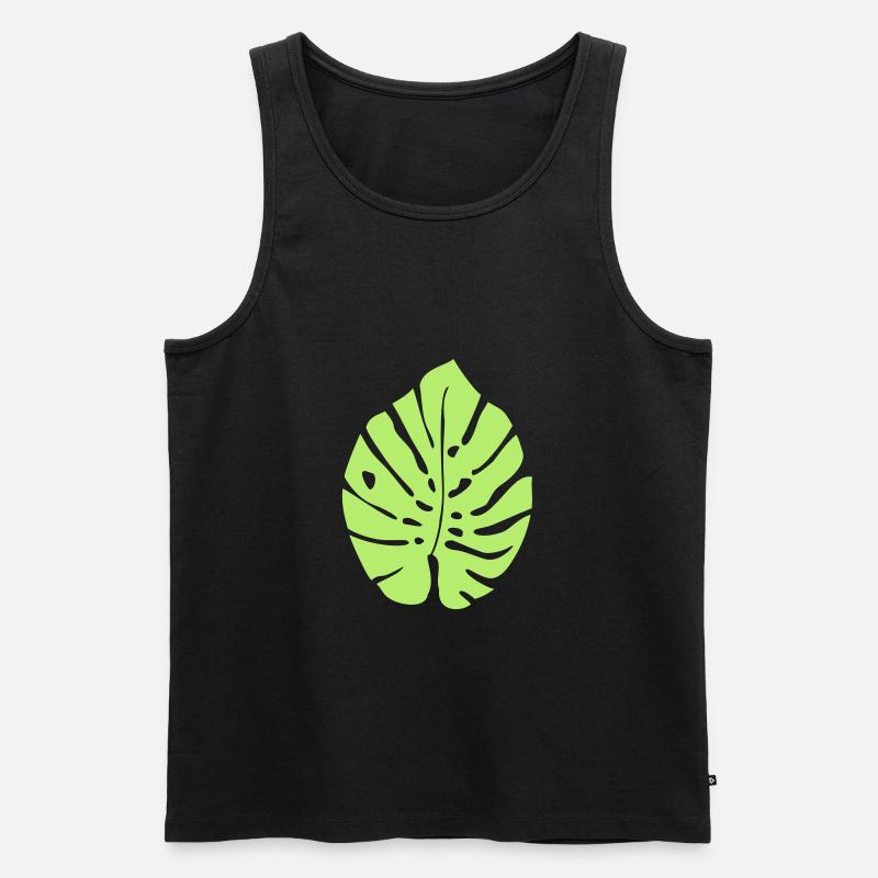 Monstera Blatt / Monstera Leaf 1c - Männer Premium Bio Tank Top - Schwarz
