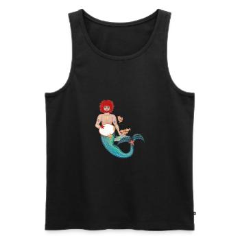 Rothaariger Meermann - Männer Premium Bio Tank Top - Schwarz - Vorne - AI Model Male 178 light (178cm)