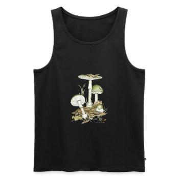 Green death cap mushroom - Men's Premium Organic Tank Top - black - Front - AI Model Male 178 light (178cm)