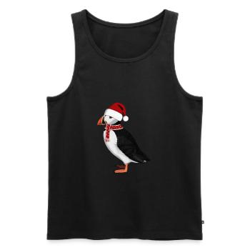 Papageitaucher Vogel Weihnachtsmann Schal Mütze - Männer Premium Bio Tank Top - Schwarz - Vorne - Michal (187cm)
