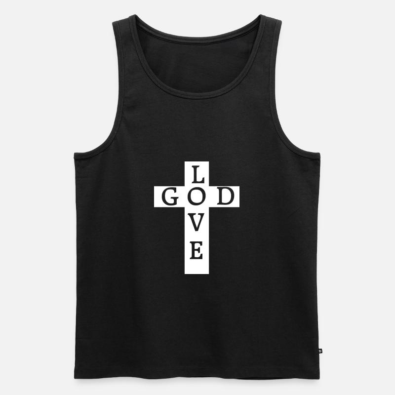 Jesus Christ Gott God - Männer Premium Bio Tank Top - Schwarz