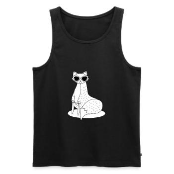 schlichter, cooler Fuchs mit Sonnenbrille - Männer Premium Bio Tank Top - Schwarz - Vorne - AI Model Male 178 light (178cm)
