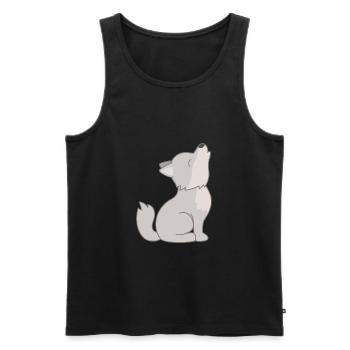 wolf - Débardeur bio Premium Homme - noir - Devant - Michal (187cm)