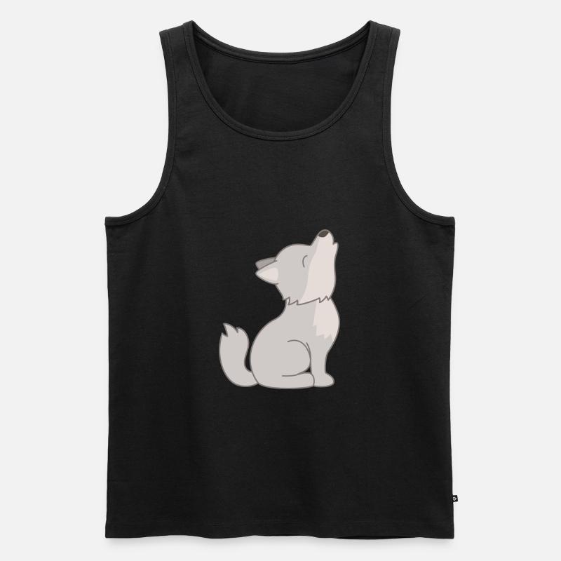 wolf - Männer Premium Bio Tank Top - Schwarz
