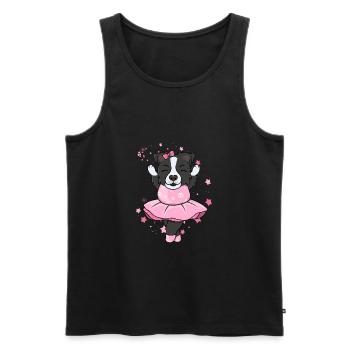 BORDER COLLIE Ballerine - Débardeur bio Premium Homme - noir - Devant - Michal (187cm)