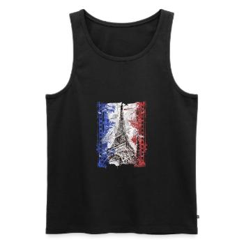 Paris France - Débardeur bio Premium Homme - noir - Devant - Michal (187cm)
