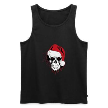 skull skull christmas meme bad santa claus xmas - Men's Premium Organic Tank Top - black - Front - AI Model Male 178 light (178cm)
