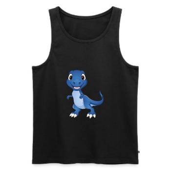 Dinosaure T-Rex - Débardeur bio Premium Homme - noir - Devant - AI Model Male 178 light (178cm)