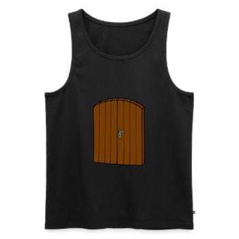 Wooden door - Men's Premium Organic Tank Top - black - Front - AI Model Male 178 light (178cm)