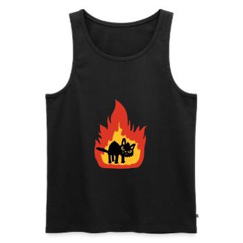 Brennende heiße Katze - Männer Premium Bio Tank Top - Schwarz - Vorne - AI Model Male 178 light (178cm)