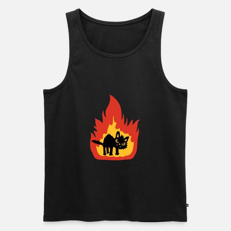 Brennende heiße Katze - Männer Premium Bio Tank Top - Schwarz