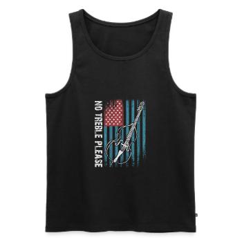 Plus de basses - pas d’aigus - contrebasse avec drapeau - Débardeur bio Premium Homme - noir - Devant - Michal (187cm)