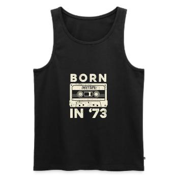 1973 Vintage Birthday Gift Idea Mixtape - Débardeur bio Premium Homme - noir - Devant - Michal (187cm)