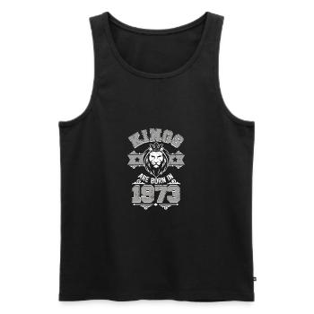 Kings born 1973 Birthday Gift idea Lion - Men's Premium Organic Tank Top - black - Front - Michal (187cm)