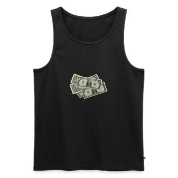 Idée de cadeau de billets - Débardeur bio Premium Homme - noir - Devant - AI Model Male 178 light (178cm)