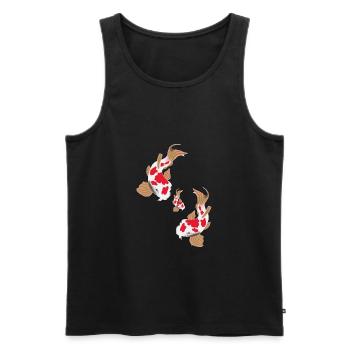 Koi koi carp the special fish from Japan - Men's Premium Organic Tank Top - black - Front - AI Model Male 178 light (178cm)