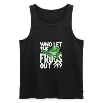 Matzah Ballin Who Let The Frogs Out - Männer Premium Bio Tank Top - Schwarz - Vorne - AI Model Male 178 light (178cm)