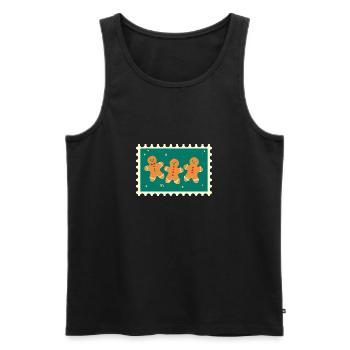 Weihnachtliche Lebkuchen - Männer Premium Bio Tank Top - Schwarz - Vorne - Michal (187cm)