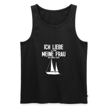 Ich liebe meine frau segeln Geschenk Boot Segler - Männer Premium Bio Tank Top - Schwarz - Vorne - Michal (187cm)
