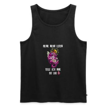 Katzenleben - Männer Premium Bio Tank Top - Schwarz - Vorne - AI Model Male 178 light (178cm)