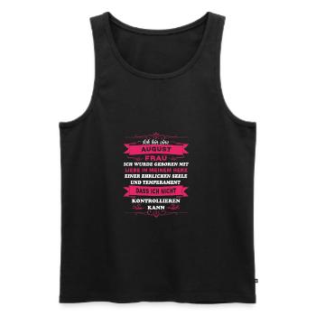 Geschenk Liebe ich bin Frau AUGUST - Männer Premium Bio Tank Top - Schwarz - Vorne - AI Model Male 178 light (178cm)