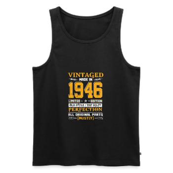 Jahrgang 1946 in limitierter Auflage - Männer Premium Bio Tank Top - Schwarz - Vorne - Michal (187cm)