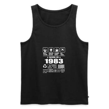 Jahrgang 1983 - Männer Premium Bio Tank Top - Schwarz - Vorne - AI Model Male 178 light (178cm)