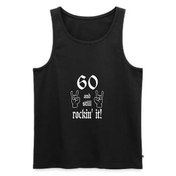 60 and still rockin it 60th birthday 1959 - Men's Premium Organic Tank Top - black - Front - AI Model Male 178 light (178cm)