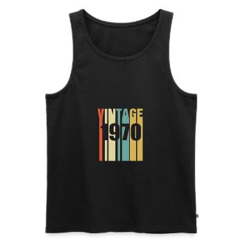Jahrgang 1970 Retro - Männer Premium Bio Tank Top - Schwarz - Vorne - Michal (187cm)