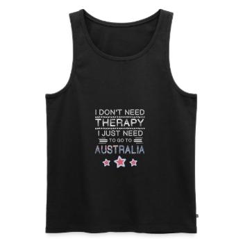 I do not need a Therapy go to Australia - Men's Premium Organic Tank Top - black - Front - AI Model Male 178 light (178cm)