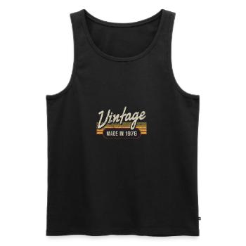 Vintage MADE IN 1976 - Men's Premium Organic Tank Top - black - Front - Michal (187cm)