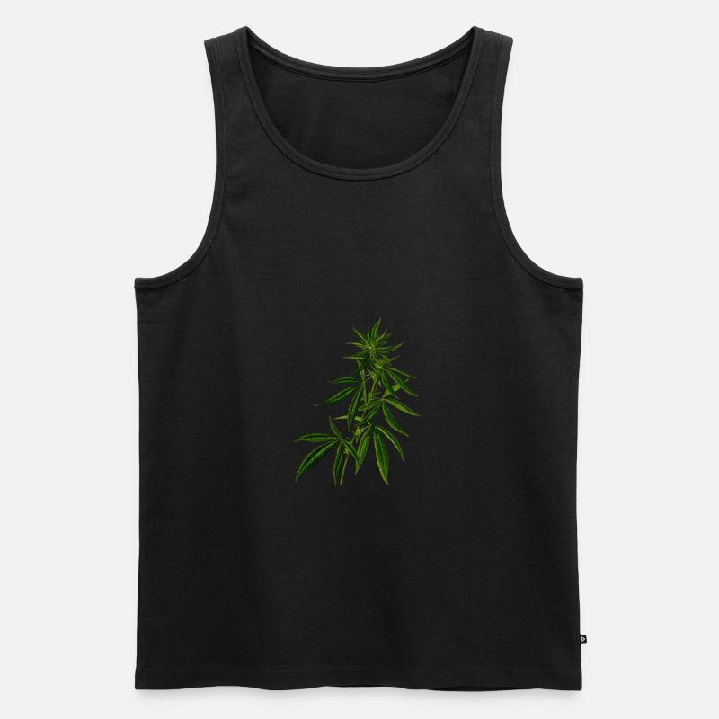 Cannabis - Männer Premium Bio Tank Top - Schwarz