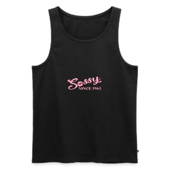 Sassy seit 1963 - Männer Premium Bio Tank Top - Schwarz - Vorne - AI Model Male 178 light (178cm)