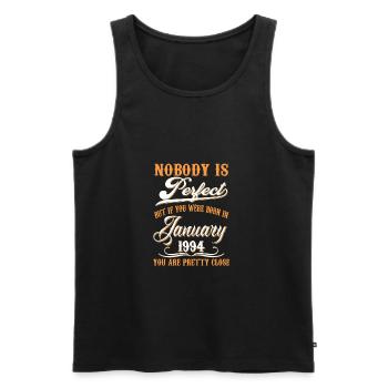 If You Born In January 1994 - Men's Premium Organic Tank Top - black - Front - AI Model Male 178 light (178cm)