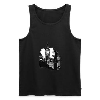 Big Ben - Men's Premium Organic Tank Top - black - Front - AI Model Male 178 light (178cm)