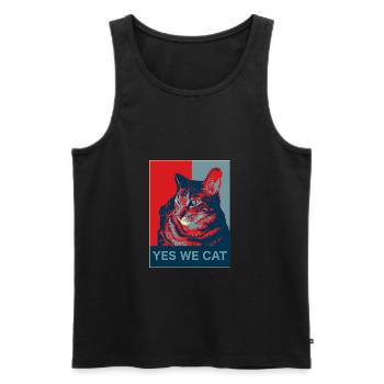 Yes we Cat - Männer Premium Bio Tank Top - Schwarz - Vorne - Michal (187cm)