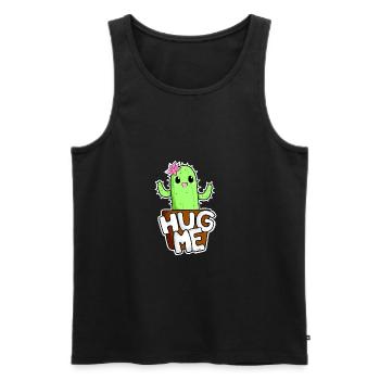 Kawaii Kaktus Hug Me lustige Manga Geschenkidee - Männer Premium Bio Tank Top - Schwarz - Vorne - AI Model Male 178 light (178cm)