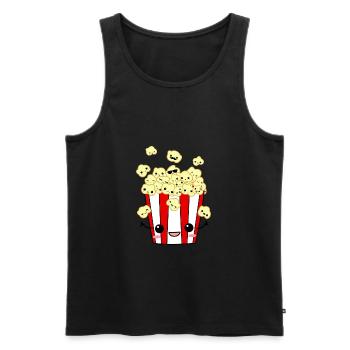 PopCorn - Débardeur bio Premium Homme - noir - Devant - Michal (187cm)