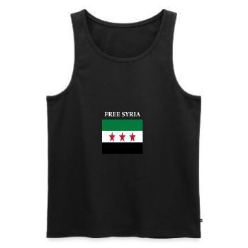 Free Syria - Men's Premium Organic Tank Top - black - Front - Michal (187cm)